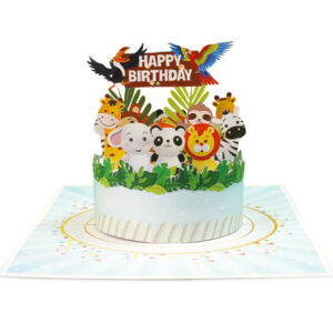 Birthday Cake for Kids (blue) Pop-Up Card