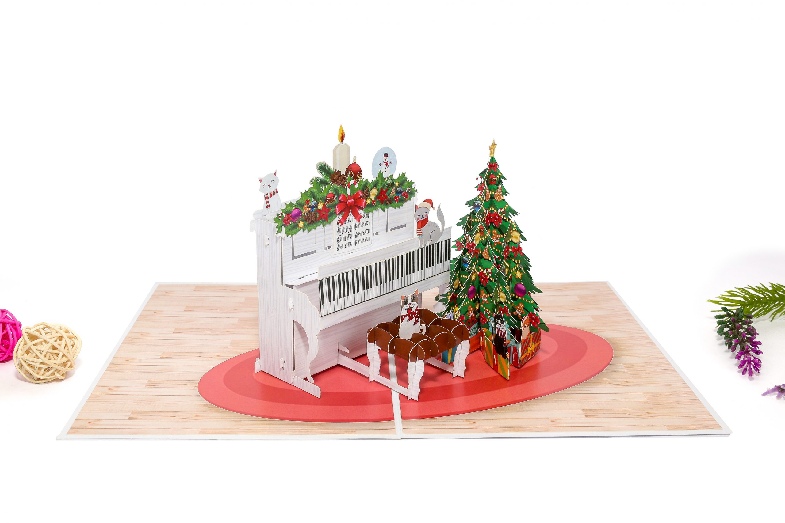 Christmas Piano Pop Up Card - Image 4