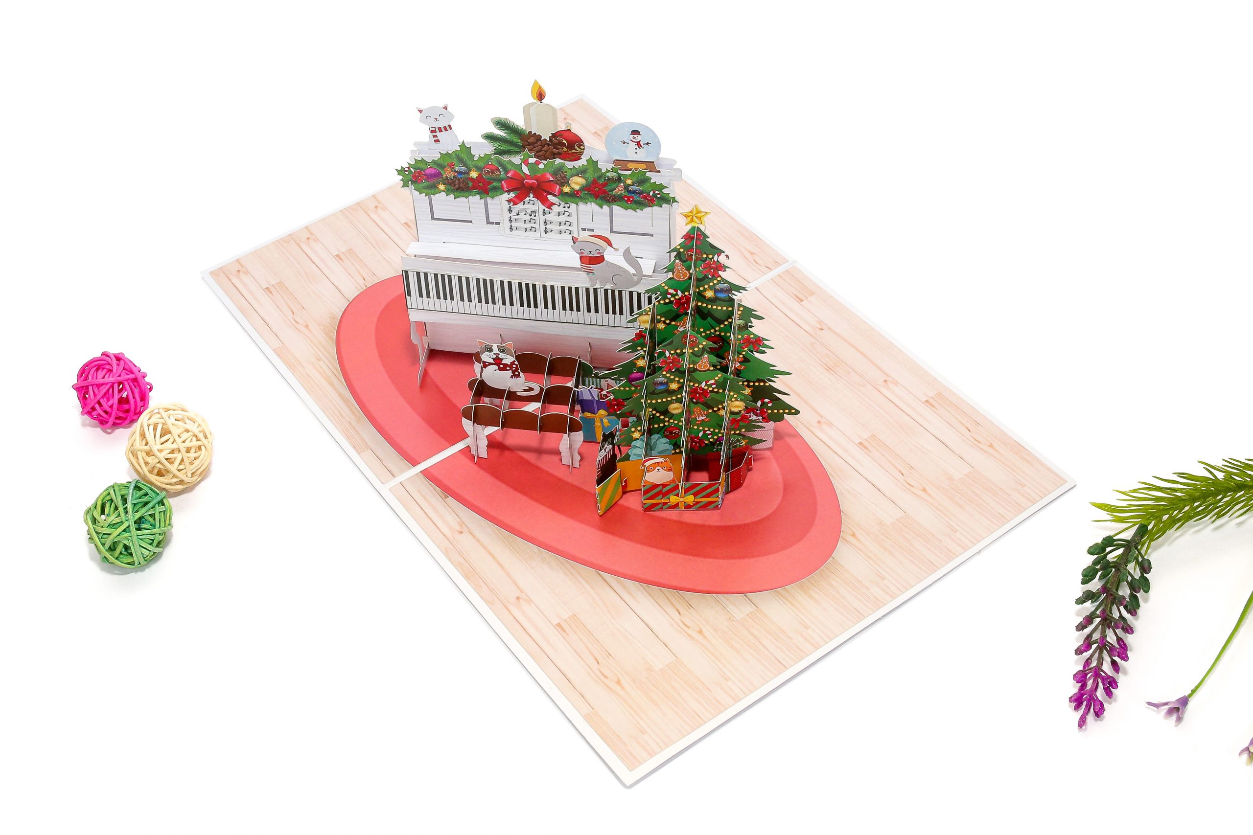 Christmas Piano Pop Up Card - Image 6
