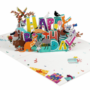 Australian Animals Happy Birthday Pop-up Card