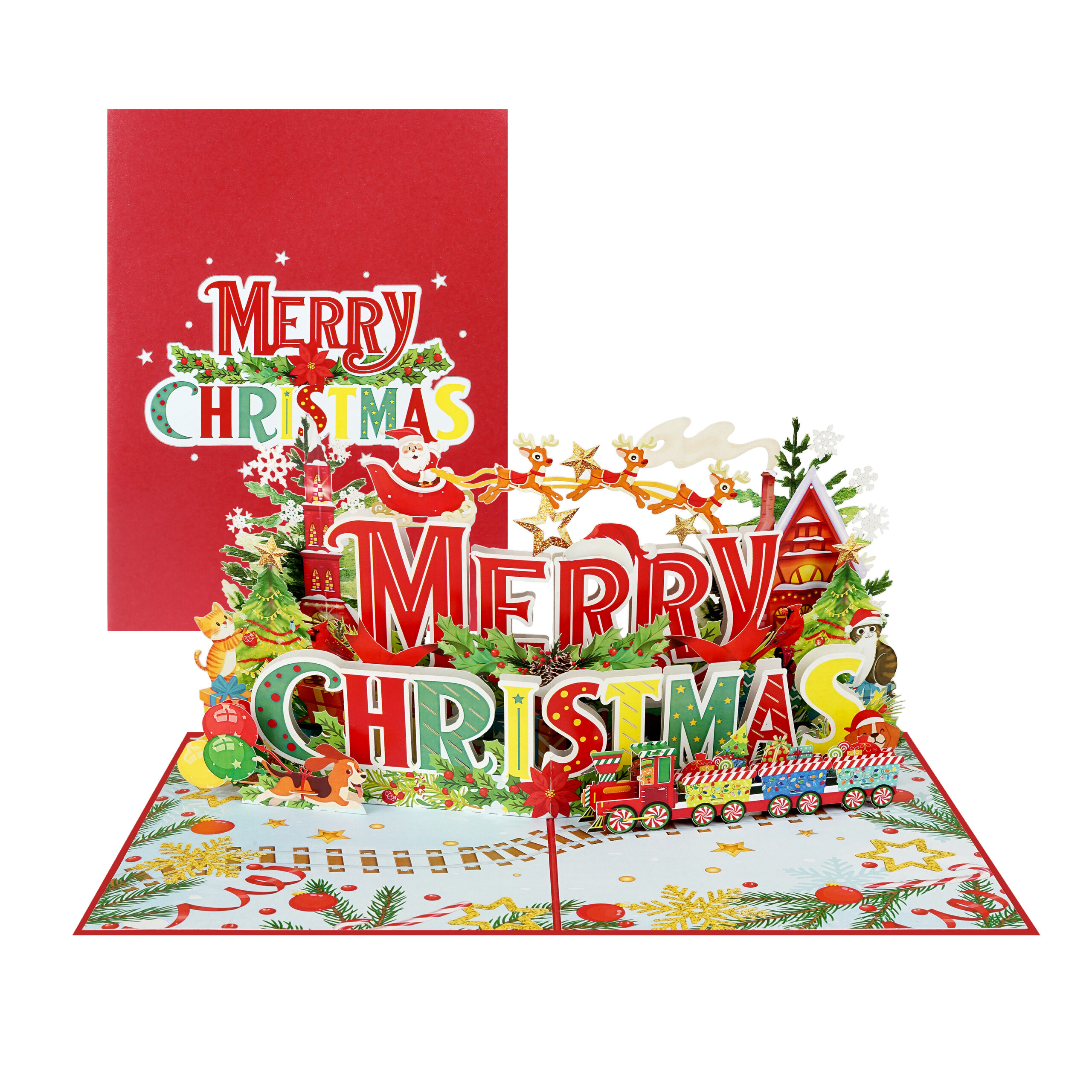 Colorful Merry Christmas Pop-up Card - Image 2