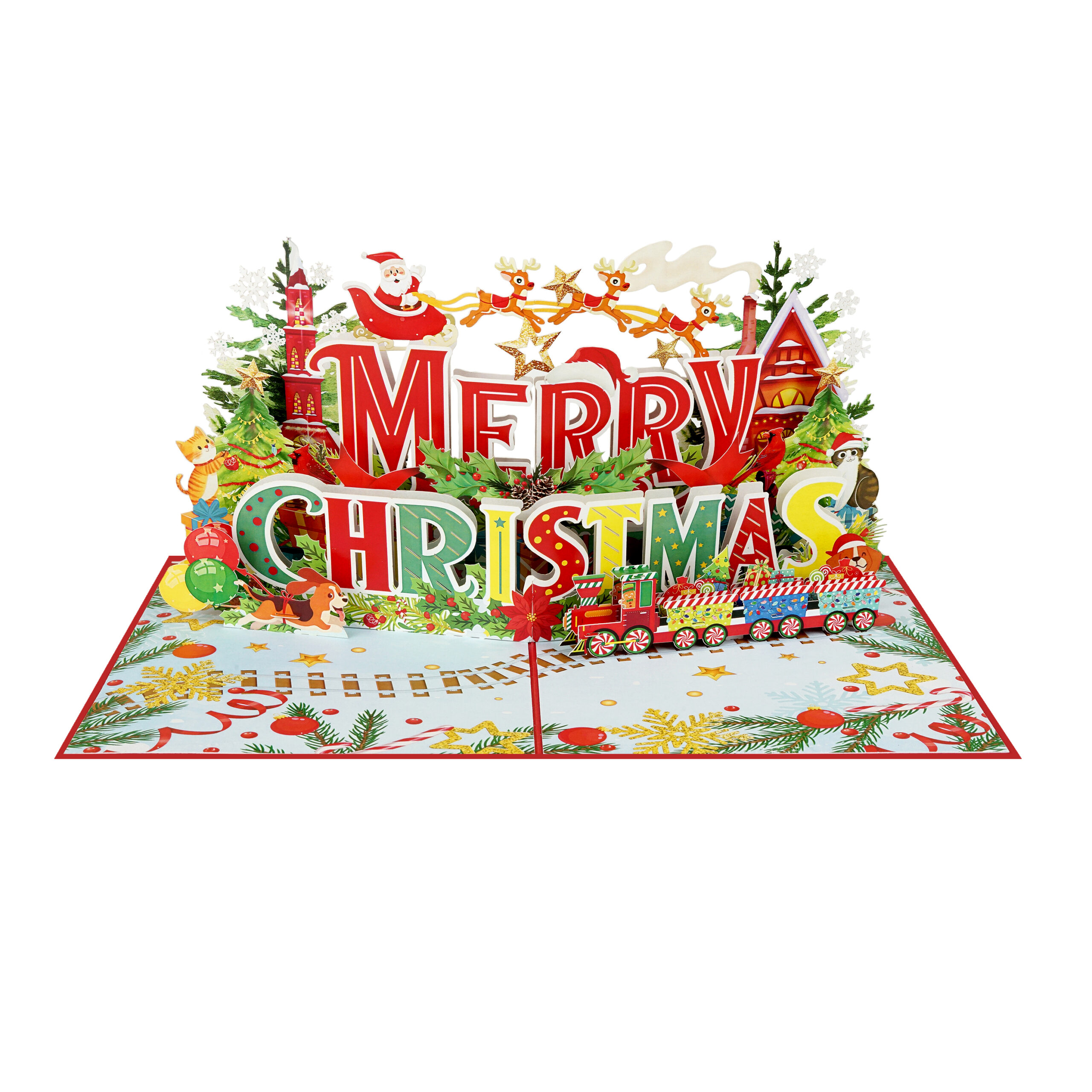 Colorful Merry Christmas Pop-up Card - Image 3