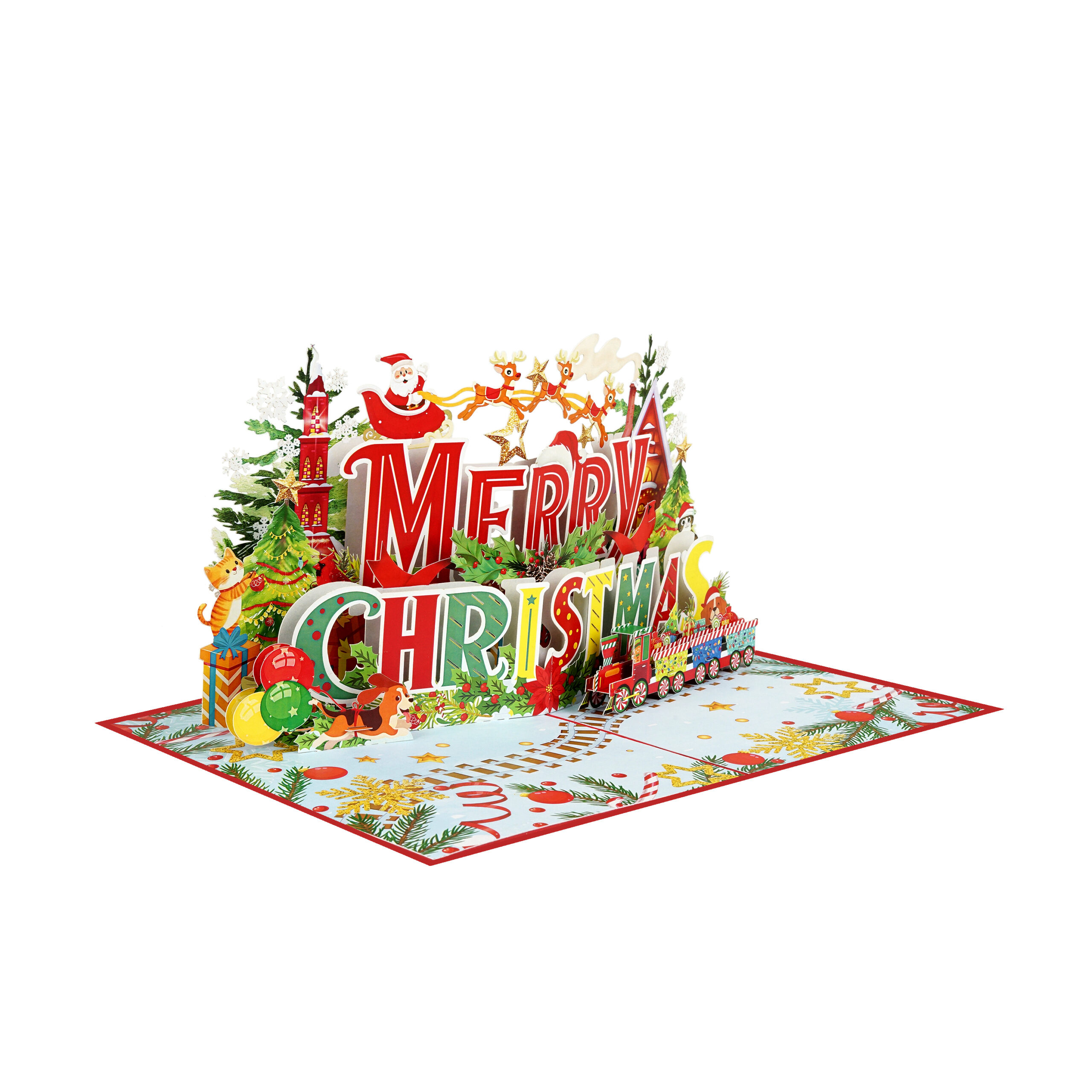 Colorful Merry Christmas Pop-up Card - Image 8